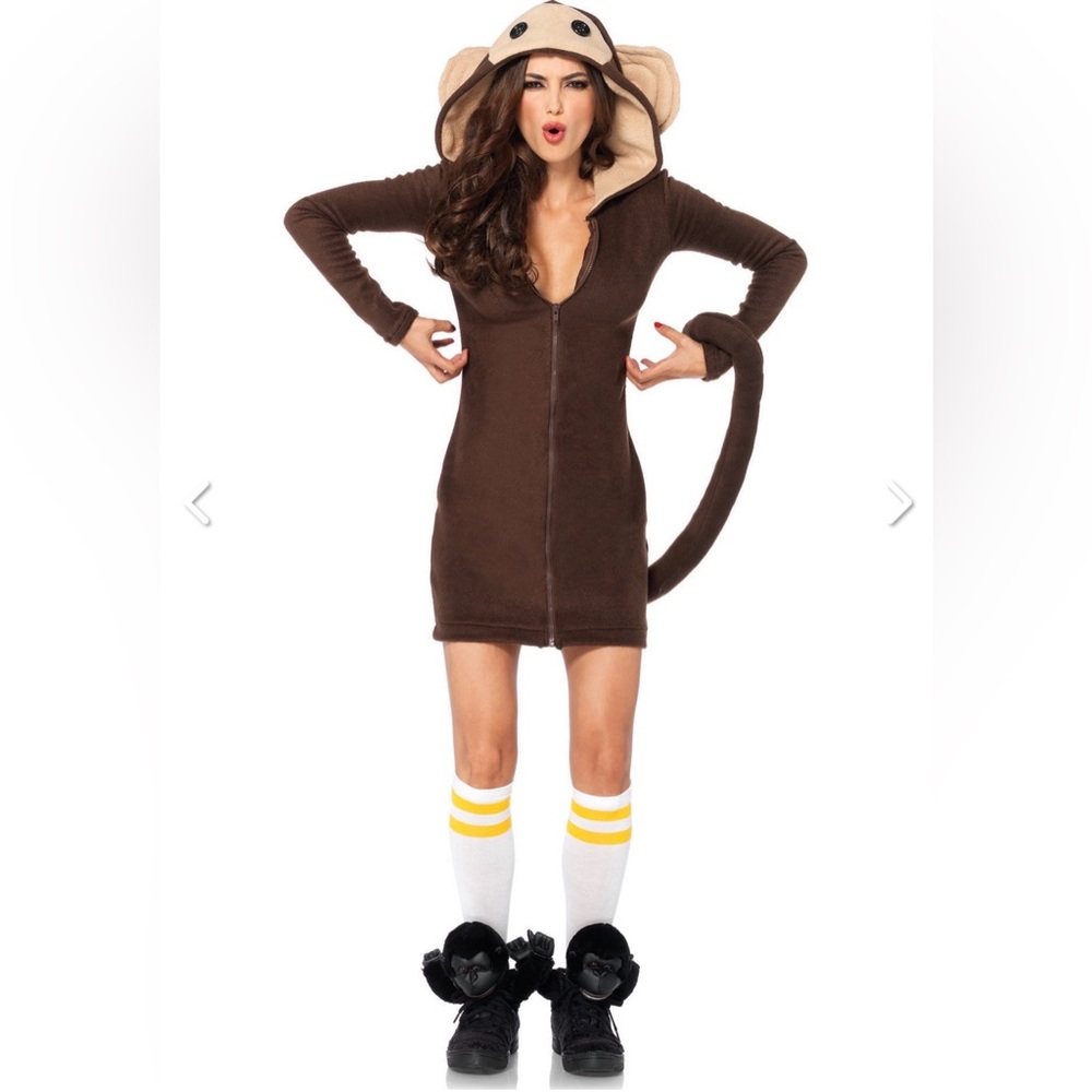 🐒 Women’s Monkey Costume – Size L Banana and Monkey Family Halloween Costume